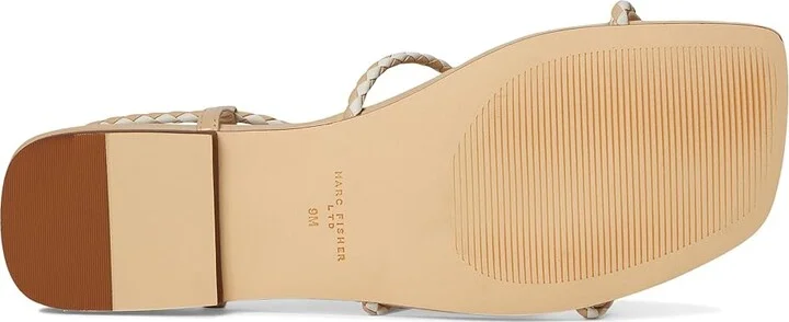 Marc Fisher LTD Maze Women's Dress Sandals Light Natural/Cream Leather : 7 M, Rubber/Synthetic - Image 3