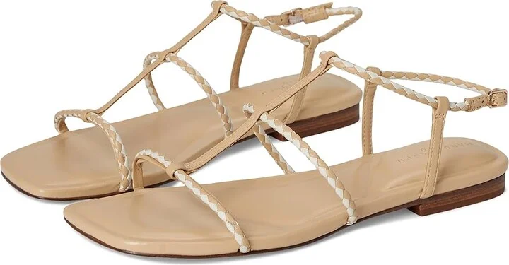 Marc Fisher LTD Maze Women's Dress Sandals Light Natural/Cream Leather : 7 M, Rubber/Synthetic