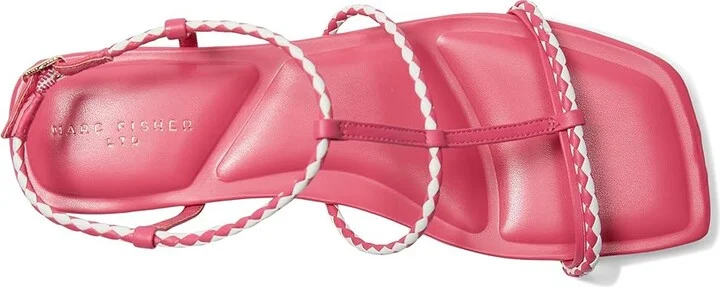 Marc Fisher LTD Maze Women's Dress Sandals Pink/White Leather : 6.5 M, Rubber/Synthetic - Image 2