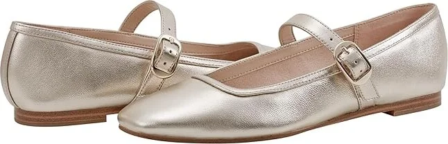 Marc Fisher LTD Mlgarissa Women's Flat Shoes Gold Leather : 8.5 M