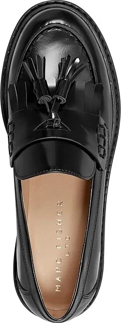Marc Fisher LTD Mlozzie Women's Flat Shoes Black Leather : 8 M - Image 2