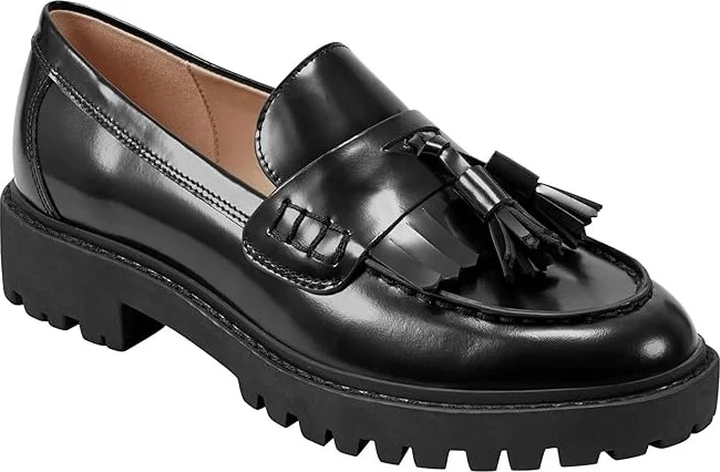 Marc Fisher LTD Mlozzie Women's Flat Shoes Black Leather : 8 M - Image 5