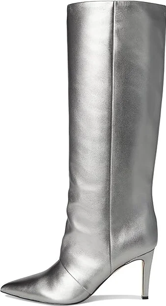 Marc Fisher LTD Narysa Women's Boots Pewter Leather : 9.5 M, Rubber/Suede/Textile - Image 2