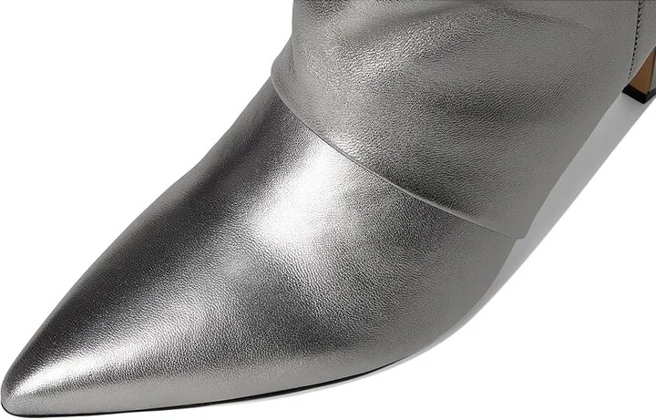 Marc Fisher LTD Narysa Women's Boots Pewter Leather : 9.5 M, Rubber/Suede/Textile - Image 6