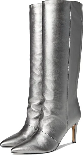Marc Fisher LTD Narysa Women's Boots Pewter Leather : 9.5 M, Rubber/Suede/Textile