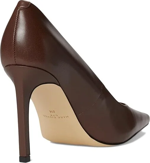 Marc Fisher LTD Olivy High Women's Heels Dark Brown Leather : 10 M - Image 4