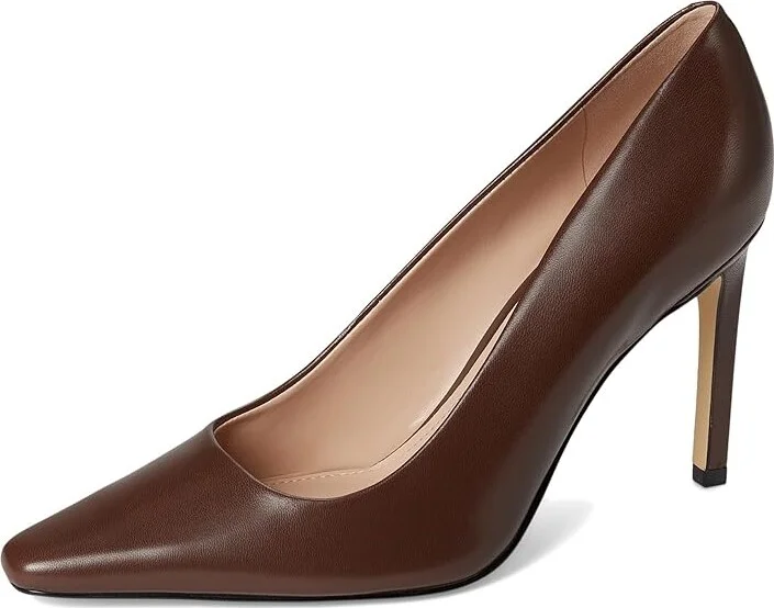 Marc Fisher LTD Olivy High Women's Heels Dark Brown Leather : 10 M - Image 5