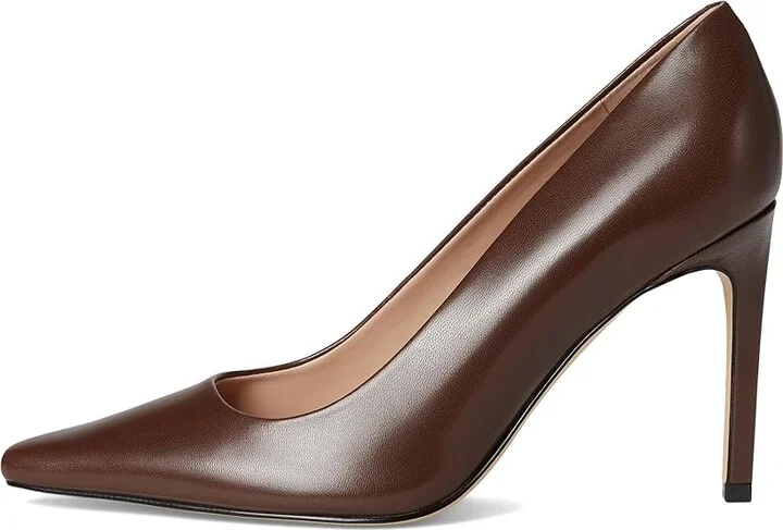 Marc Fisher LTD Olivy High Women's Heels Dark Brown Leather : 10 M - Image 6