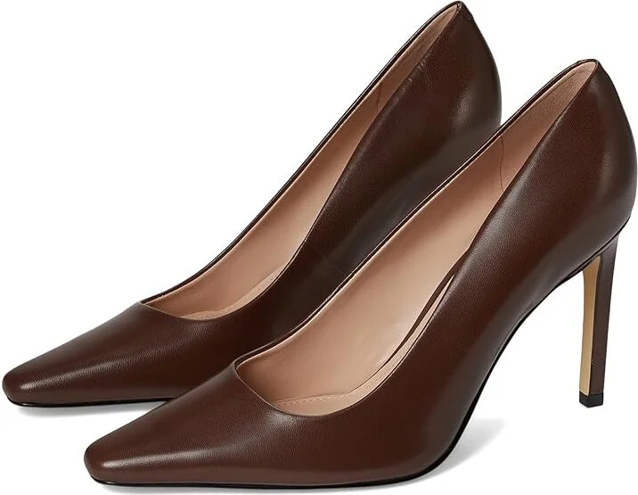 Marc Fisher LTD Olivy High Women's Heels Dark Brown Leather : 10 M