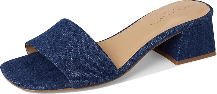 Marc Fisher LTD Olysa Women's Dress Sandals Dark Blue Denim : 6 M, Leather - Image 5