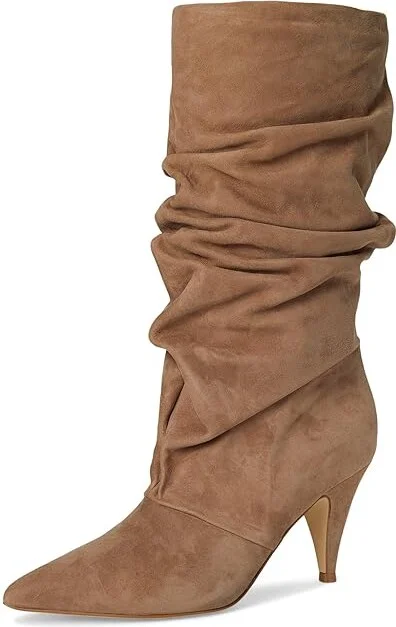 Marc Fisher LTD Paityn Women's Boots Light Natural Suede : 7 M, Leather - Image 5