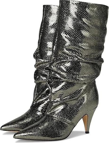 Marc Fisher LTD Paityn Women's Boots Pewter Snake Leather : 7.5 M