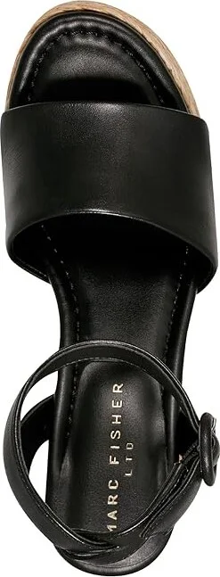 Marc Fisher LTD Palyca Women's Sandals Black Leather : 7.5 M, Leather/Rubber - Image 2