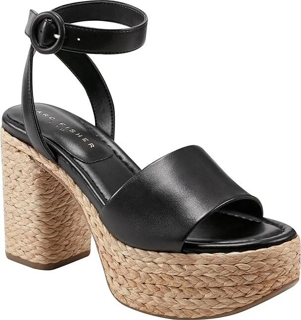 Marc Fisher LTD Palyca Women's Sandals Black Leather : 7.5 M, Leather/Rubber - Image 5