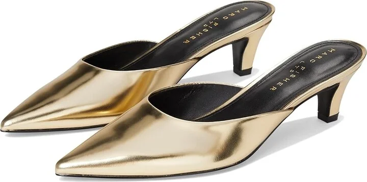 Marc Fisher LTD Rosa High Women's Heels Gold Mirror Metallic Leather : 5 M