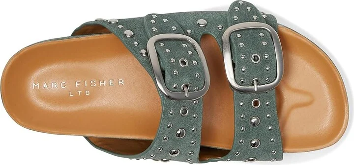 Marc Fisher LTD Sayge Women's Dress Sandals Green Leather : 7.5 M, Suede - Image 2