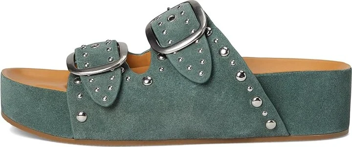 Marc Fisher LTD Sayge Women's Dress Sandals Green Leather : 7.5 M, Suede - Image 6