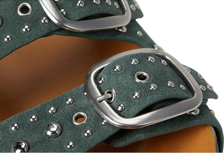Marc Fisher LTD Sayge Women's Dress Sandals Green Leather : 7.5 M, Suede - Image 7