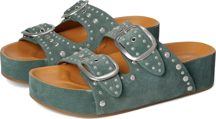 Marc Fisher LTD Sayge Women's Dress Sandals Green Leather : 7.5 M, Suede