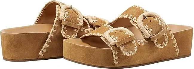 Marc Fisher LTD Solea Women's Sandals Medium Natural Leather : 11 M, Leather/Synthetic