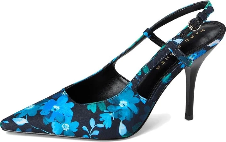 Marc Fisher LTD Torry High Women's Heels Dark Navy Flower Print : 6.5 M, Leather - Image 5