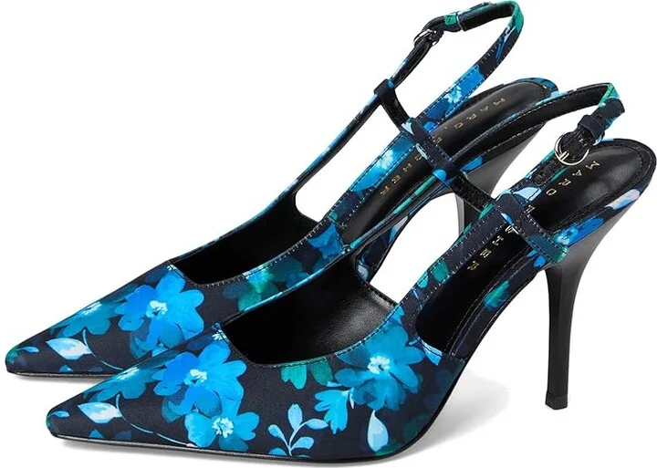 Marc Fisher LTD Torry High Women's Heels Dark Navy Flower Print : 6.5 M, Leather