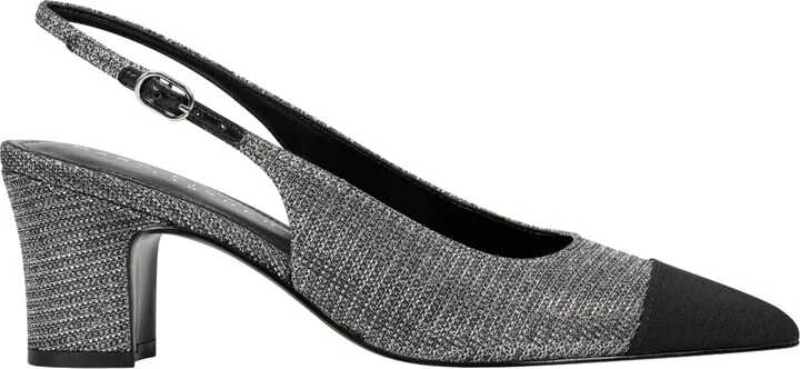 Marc Fisher Ltd Women's Blakeley Pointy Toe Dress Slingback Pumps - Silver/Black - Image 2