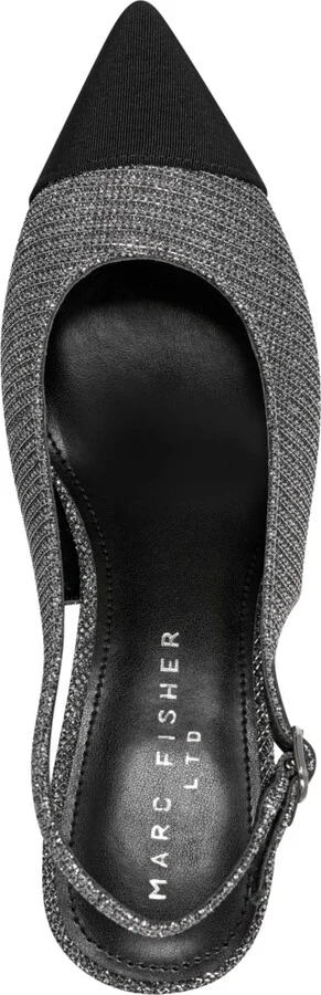 Marc Fisher Ltd Women's Blakeley Pointy Toe Dress Slingback Pumps - Silver/Black - Image 4