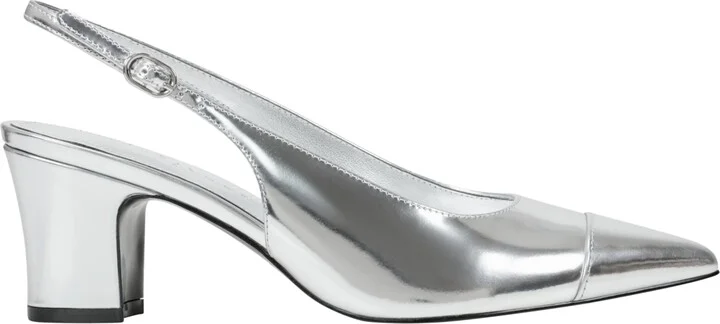 Marc Fisher Ltd Women's Blakeley Pointy Toe Dress Slingback Pumps - Silver/Black - Image 6