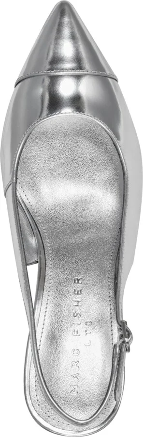 Marc Fisher Ltd Women's Blakeley Pointy Toe Dress Slingback Pumps - Silver/Black - Image 8