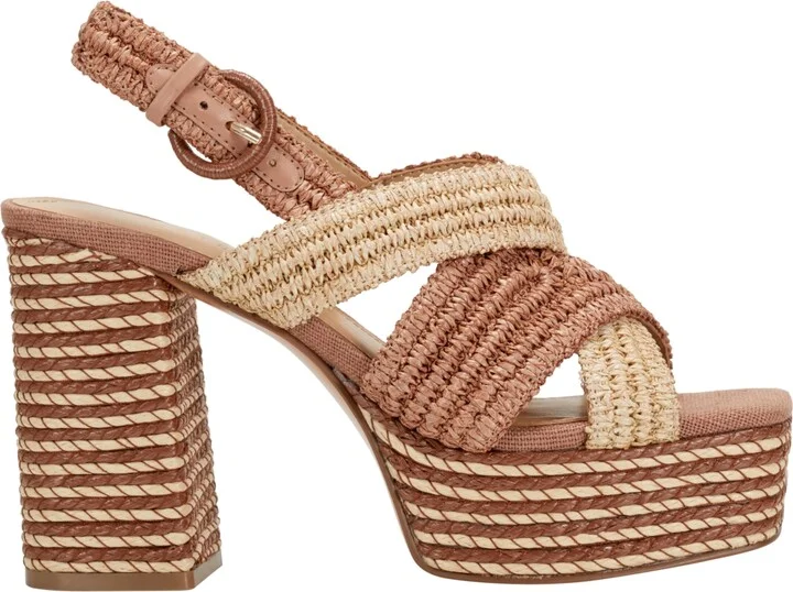 Marc Fisher Ltd Women's Caddy Square Toe Dress Sandals - Dark Tan/Natural - Image 2