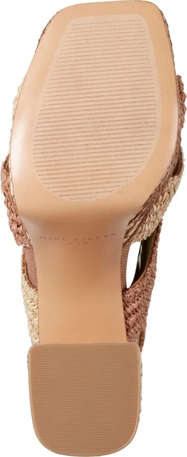 Marc Fisher Ltd Women's Caddy Square Toe Dress Sandals - Dark Tan/Natural - Image 5