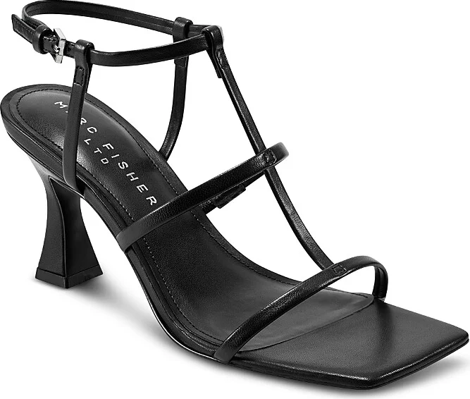 Marc Fisher Ltd. Women's Dennie Square Toe Strappy Mid Heel Sandals