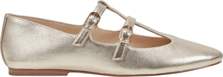 Marc Fisher Ltd Women's Evie Double Buckle T-Strap Flats - Image 2