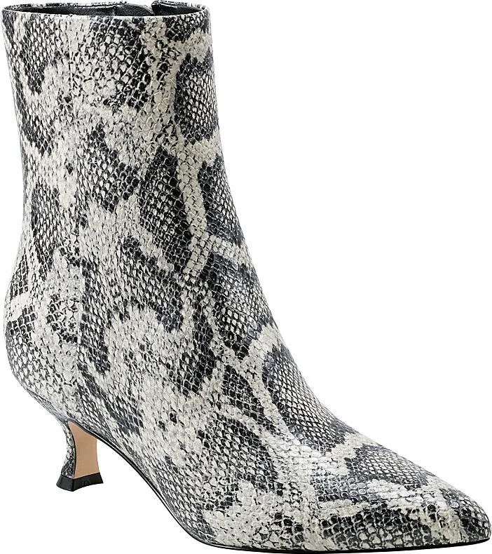 Marc Fisher Ltd. Women's Iggy 2 Pointed Toe Embossed Kitten Heel Booties