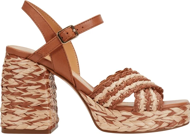 Marc Fisher Ltd Women's Juliey Woven Block Heel Platform Sandals - Cream/Natural - Image 10