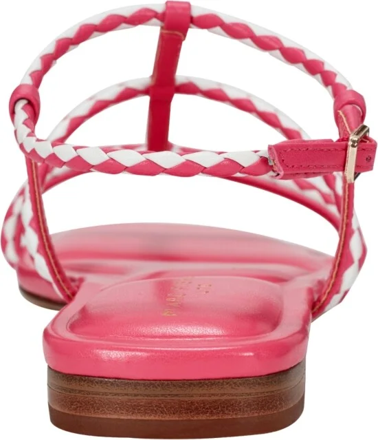 Marc Fisher Ltd Women's Maze Braided Caged Flat Sandals - Pink/White Leather - Image 3