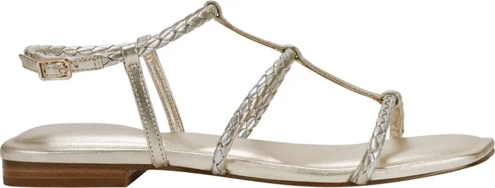Marc Fisher Ltd Women's Maze Braided Caged Flat Sandals - Pink/White Leather - Image 6