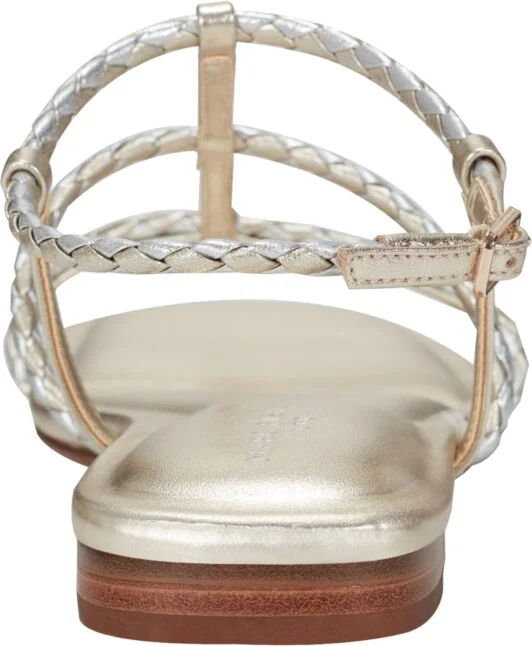 Marc Fisher Ltd Women's Maze Braided Caged Flat Sandals - Pink/White Leather - Image 7