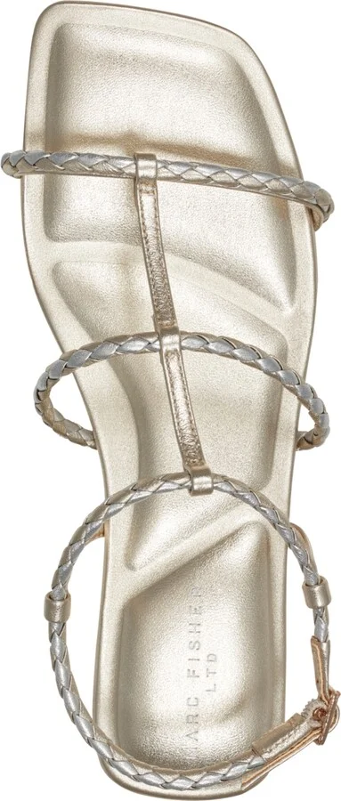 Marc Fisher Ltd Women's Maze Braided Caged Flat Sandals - Pink/White Leather - Image 8
