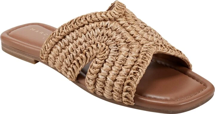 Marc Fisher Ltd Women's Narda Square Toe Flat Sandals