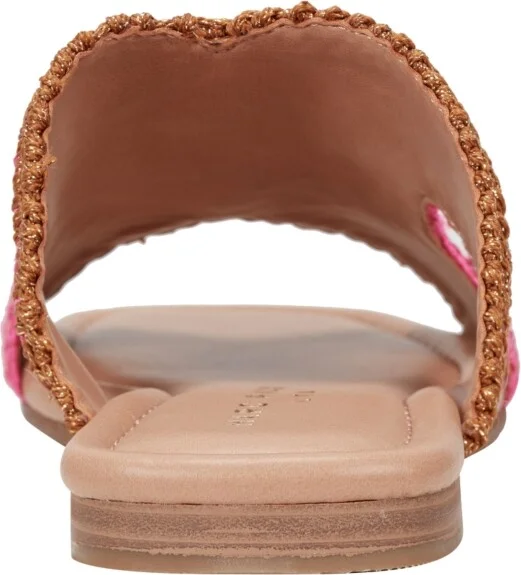 Marc Fisher Ltd Women's Nashie Slip On Square Toe Flat Sandals - Pink/Dark Natural - Image 3