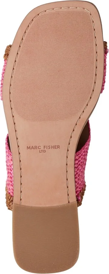 Marc Fisher Ltd Women's Nashie Slip On Square Toe Flat Sandals - Pink/Dark Natural - Image 5