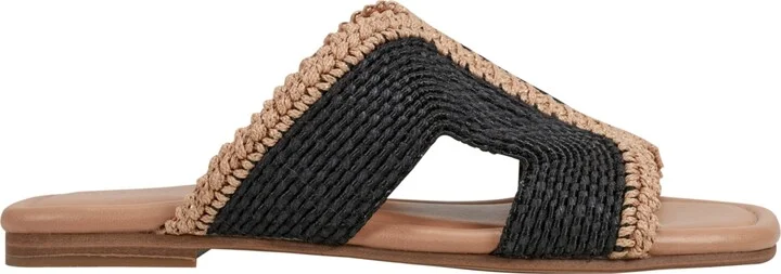 Marc Fisher Ltd Women's Nashie Slip On Square Toe Flat Sandals - Pink/Dark Natural - Image 6