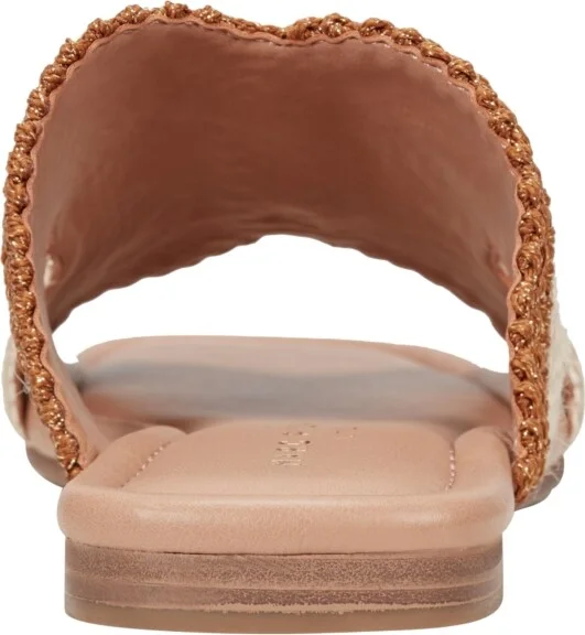 Marc Fisher Ltd Women's Nashie Slip On Square Toe Flat Sandals - Pink/Dark Natural - Image 11