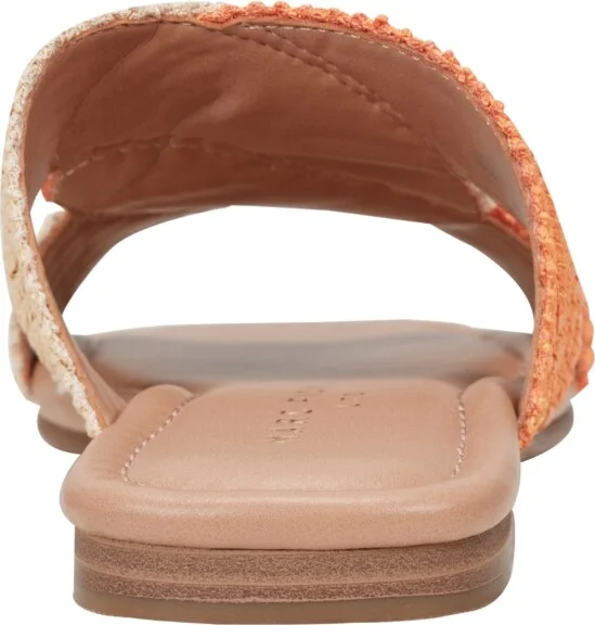 Marc Fisher Ltd Women's Navie Slip-On Flat Sandals - Orange/Natural - Image 3