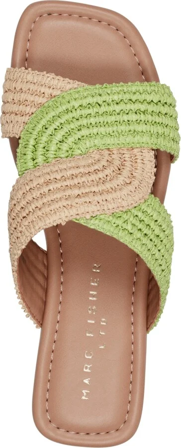 Marc Fisher Ltd Women's Navie Slip-On Flat Sandals - Orange/Natural - Image 8