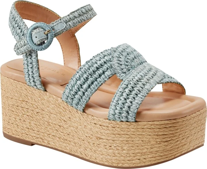 Marc Fisher Ltd Women's Payley Woven High Platform Wedge Sandals