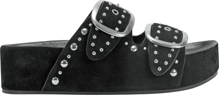 Marc Fisher Ltd Women's Sayge Studded Double Band Flatform Sandals - Image 6