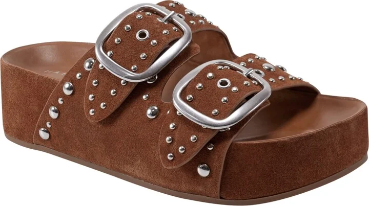 Marc Fisher Ltd Women's Sayge Studded Double Band Flatform Sandals